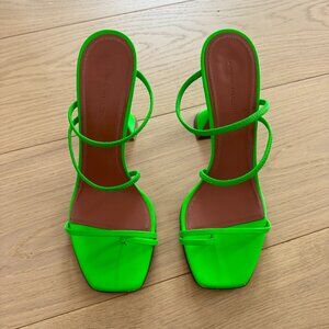 AMINA MUADDI Naima Leather Sandals in green leather IT 38// US 8